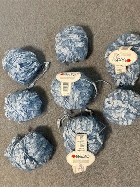 Gedifra Serano Yarn Bundle Lot Crochet Knitting Eyelash Pastel Blue
